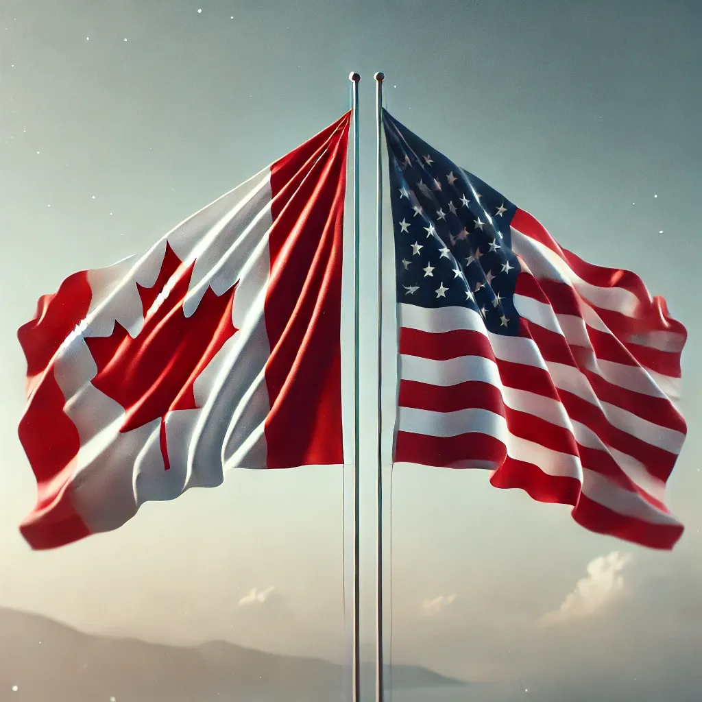 Canada USA Flags