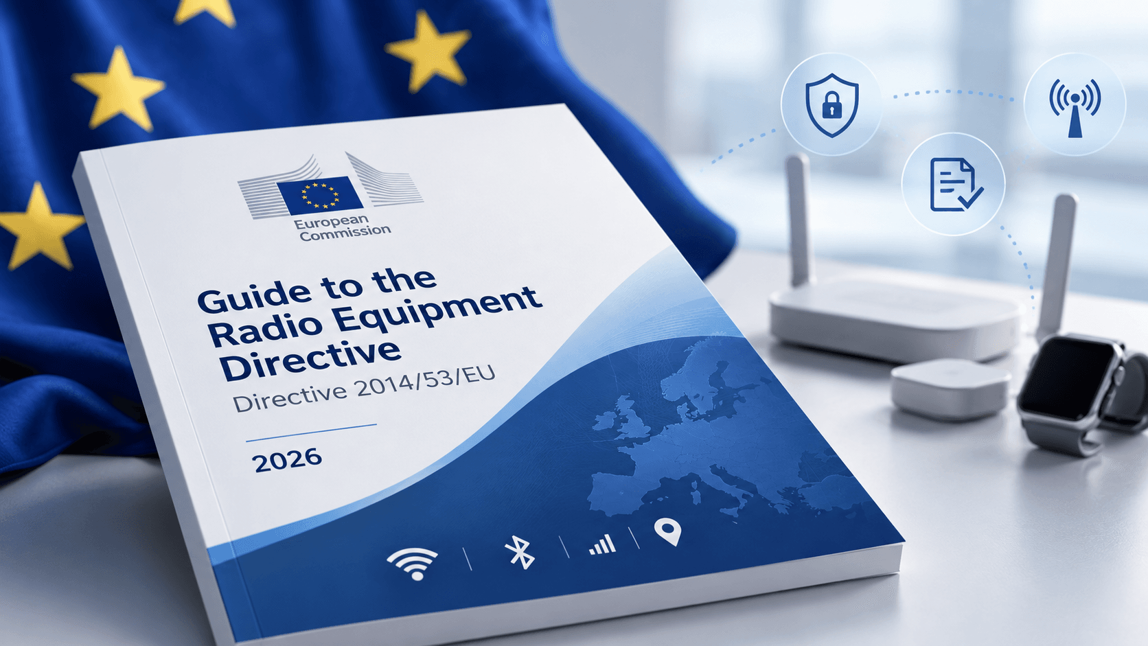 European Commission Radio Equipment Directive (RED) Guide 2026 covering EU wireless product compliance, cybersecurity and CE marking.